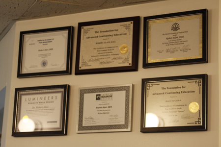 santa rosa dentist Dr. Robert Alavi's certificants